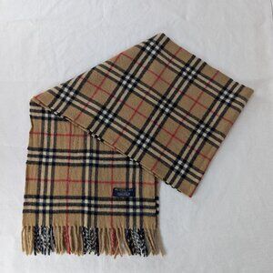 Pre-Owned Burberry Scarf Beige Unisex Check – Lambswool – Cozy Winter Essentia